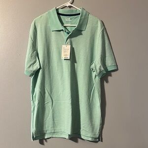 Croft & Barrow Mint Striped Polo Shirt Size Large